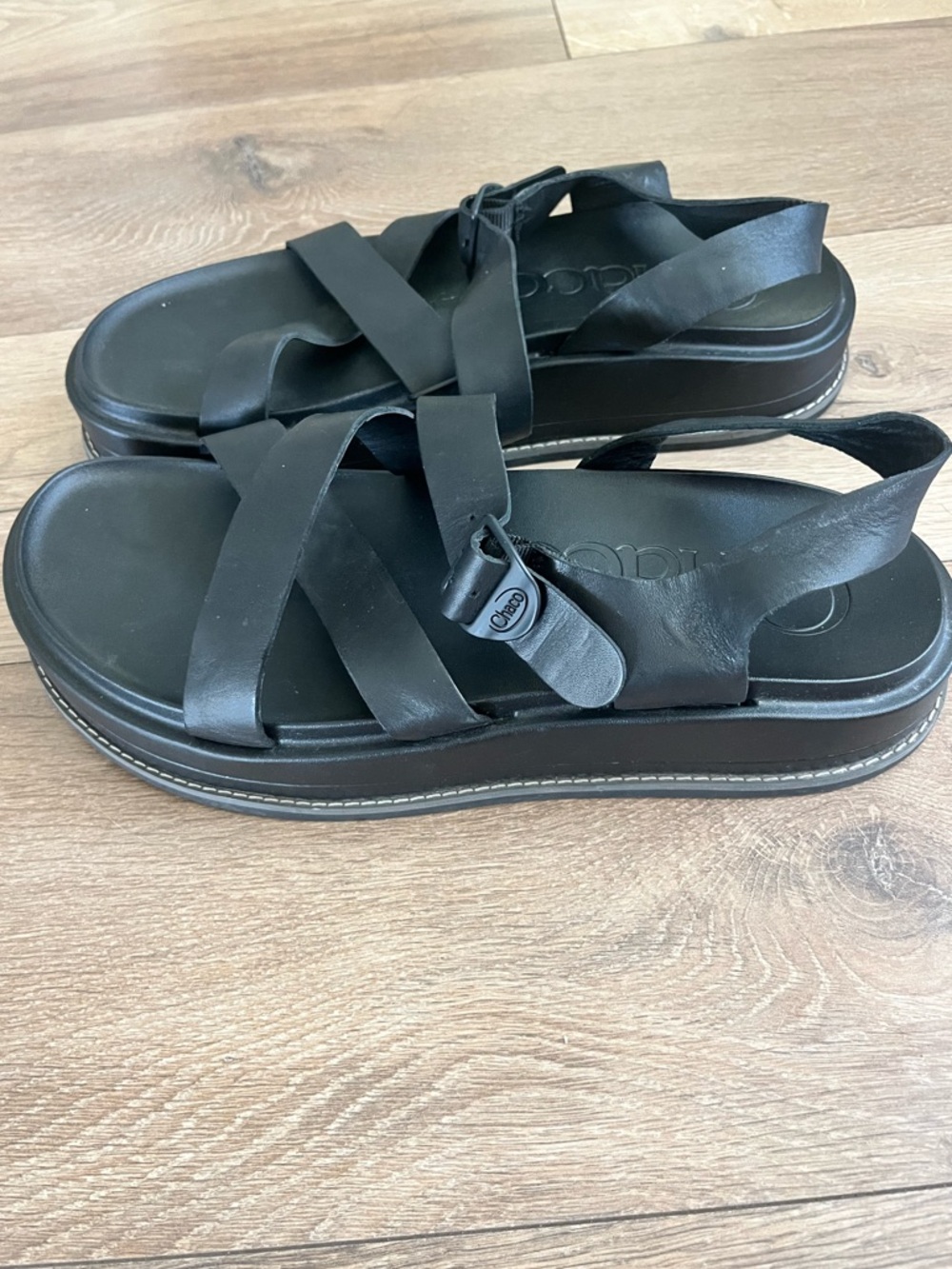 Chaco TOWNES Black Midform Sandal women size 12 - Picture 2 of 8